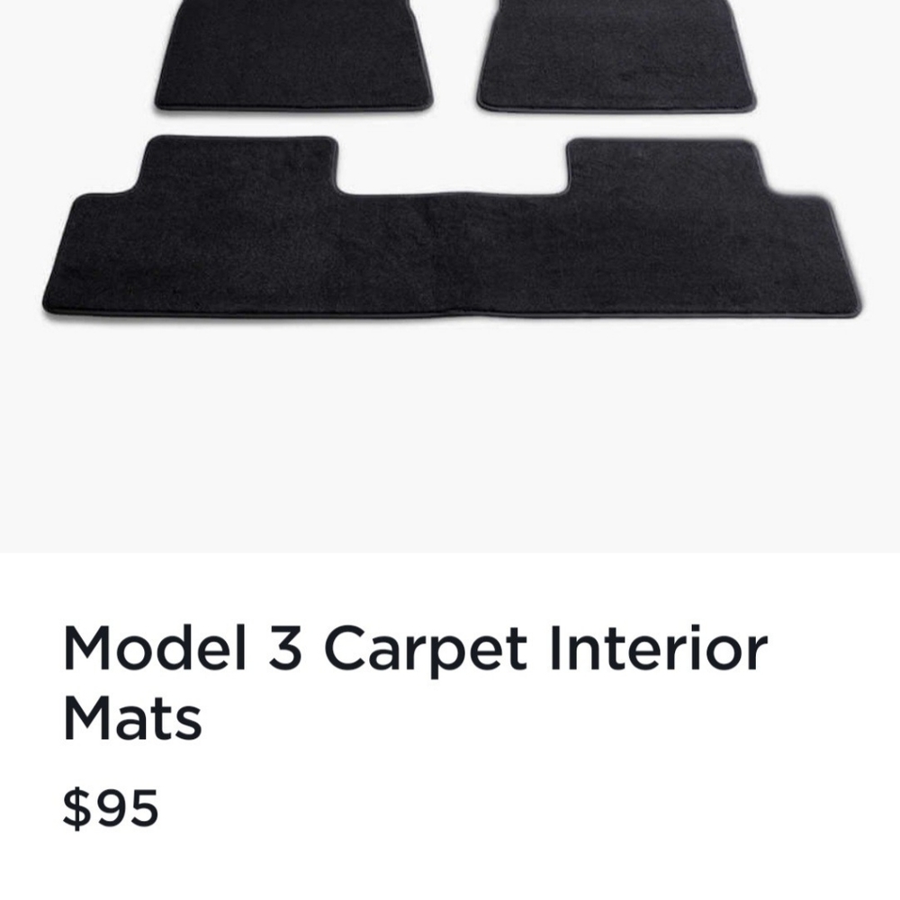Tesla Model 3 carpet floor mats 3pcs
